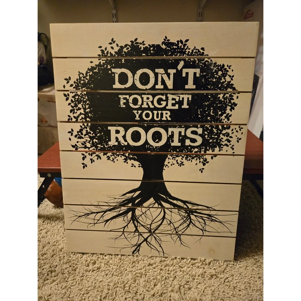Dont Forget Your Roots Wooden Pallet Wall Art Rustic Farmhouse Tree‎ Decor Sign